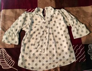 Chic Polka Dot Girl's Top