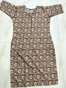 Elegant Brown Floral Print Kurta