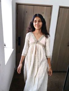 Elegant Off-White Ethnic Gown