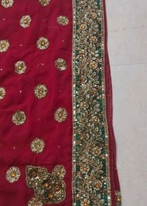 Embellished Pink Silk Saree