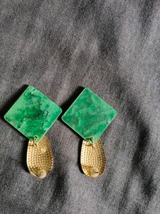 Boho Green Diamond Earrings