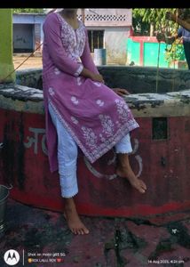 Elegant Purple Chikankari Kurta