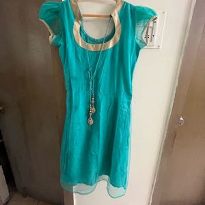 Beautiful Teal Kurta Set with Intricate Embroidery