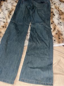 it girl low waist y2k Striped Flare Leg Jeans