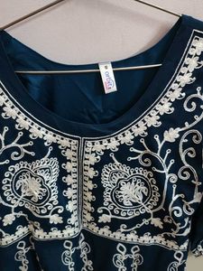 Beautiful Embroidered Teal Kurta