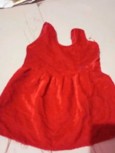 Cute Blue &amp; Red Baby Frock Set
