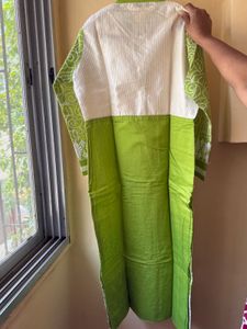 Lime Green Embroidered Kurta size XL