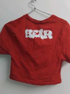 Red Bear Graphic Crop Top