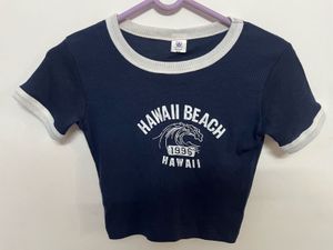 Navy Blue Hawaii Graphic Baby Tee