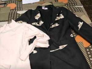 Unique Patterned Blazer and top set winter