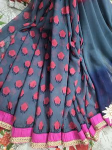 Beautiful Heavy Border Saree with Stitched Blouse