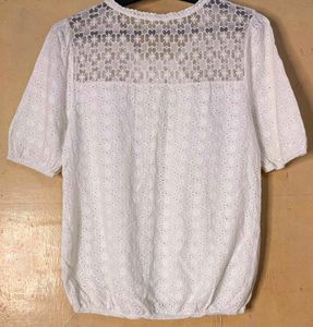 Elegant White Eyelet Lace top