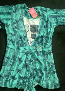 Teal Floral top