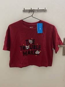 Cute Tom & Jerry "Trouble Maker" Crop T-Shirt