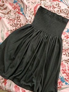 Strapless Smocked Black Dress