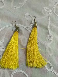 Yellow Tassel Earrings