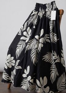 boho floral smocked waist wide leg trouser