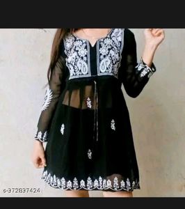 Chic Black Embroidered Sheer Mini Dress