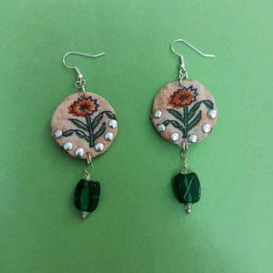 Unique Floral Print Drop Earrings