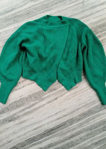 puffy sleeves ,tulip flower shaped korean sweater