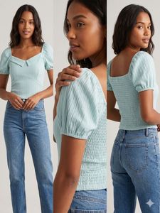Mint Green Puff Sleeve Top