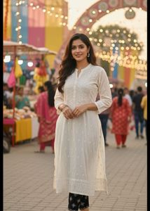 White Embroidered Kurti