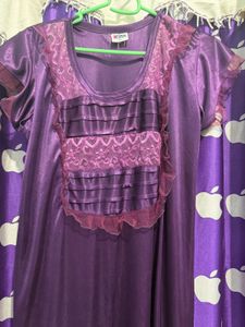 Purple Satin Nightgown