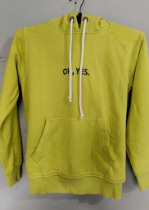 Zara Oh Yes Embroided Unisex Parrot Green Hoodie