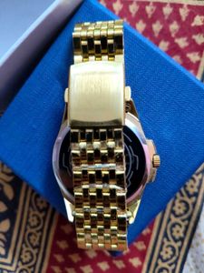 PORTIVE LUXURY GOLD CHAIN QUARTZ MENS WRIST WATCH