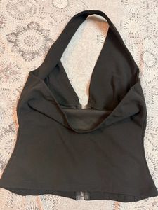 Beegle Stylish Black Halter Neck Top