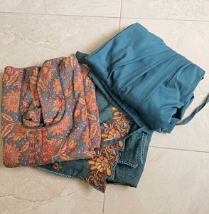 Grey Floral Print Kurta