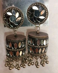 Mirror Jhumka Earrings