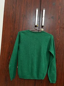 Van Heusen Korean Style Green V-Neck Knit Cardigan