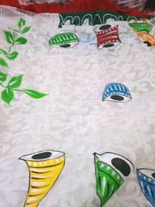 Bengal handloom weavers jamdani hand printing sare