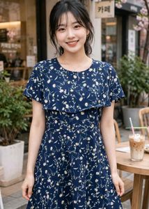 Chic Floral Print Dress Material
