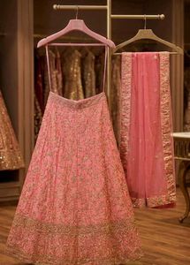 Pink Embroidered Lehenga Choli Set