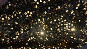 Sparkling Black &amp; Gold Sequin Dress.   ope