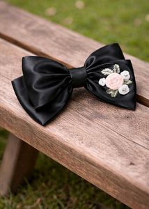 Floral Embroidered Hair Bow pack of 1