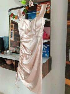 Satin Ruched Mini Dress