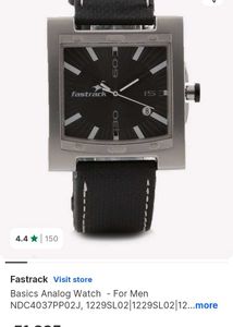 Stylish Black Leather Strap Watch