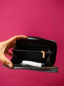 Stylish Color Block Zip Around Wallet