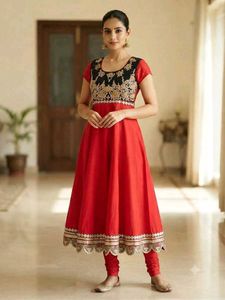 Elegant Red Embroidered Kurta Set