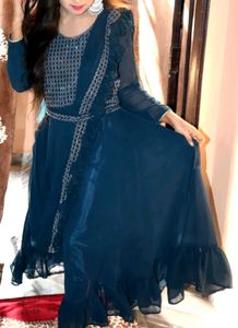 Stunning Teal Embellished Gown