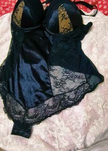 Elegant Black Lace paded Bodysuit