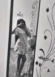 Button-Down Floral Cotton Mini Dress