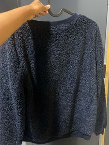 Cozy Navy Teddy Fleece Sweatshirt