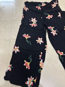 Premium Floral Wide-Leg Flowy Trousers