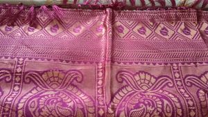Brand New Grey Silk Saree with Maroon Border