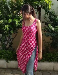 Pink Printed Kurti