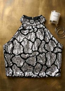 Sparkling Sequin Halter Top